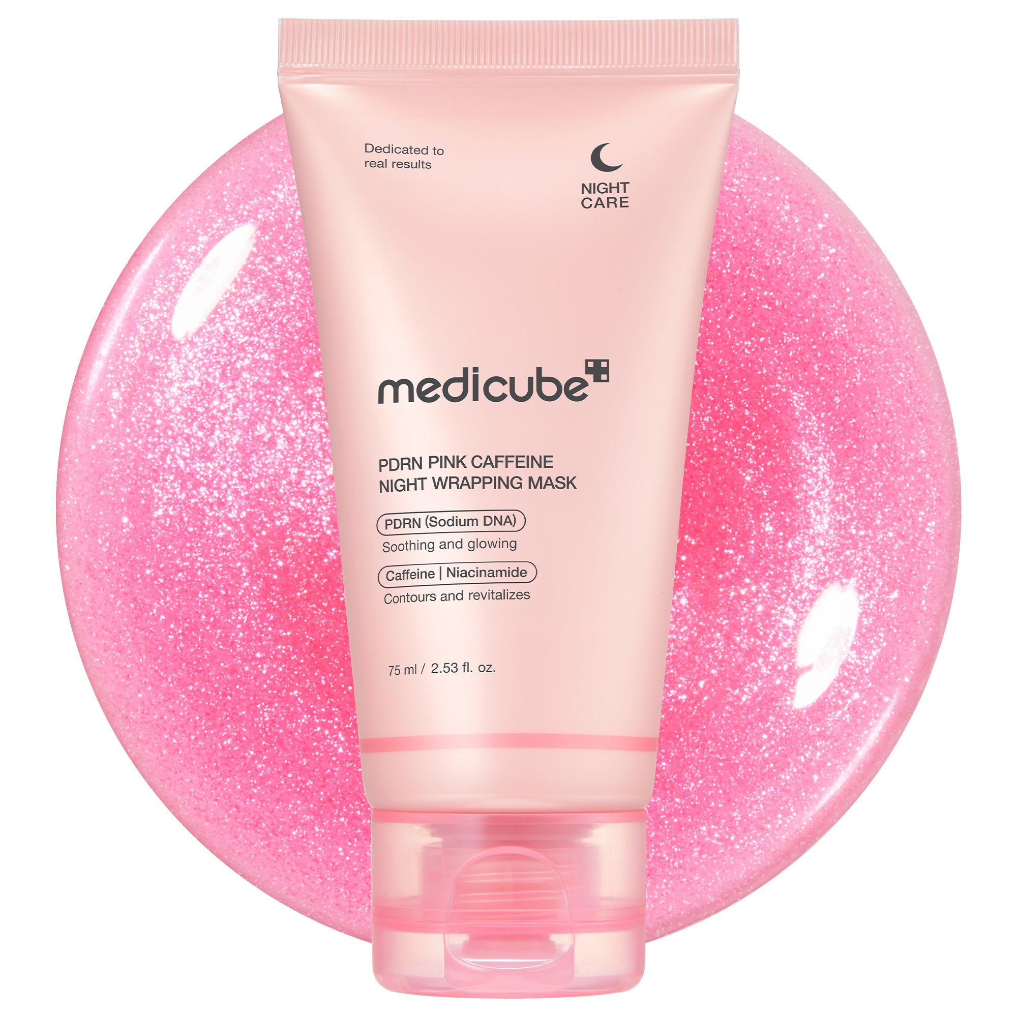 medicube pdrn pink caffeine night wrapping mask 75ml